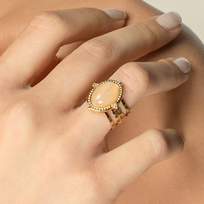 Marble Boho Ring Pink